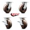 Service Caster 6 Inch Kingpinless High Temp Phenolic Wheel Swivel Caster Set with 2 Brakes SCC SCC-KP30S620-PHRHT-2-SLB-2 - alternate 5
